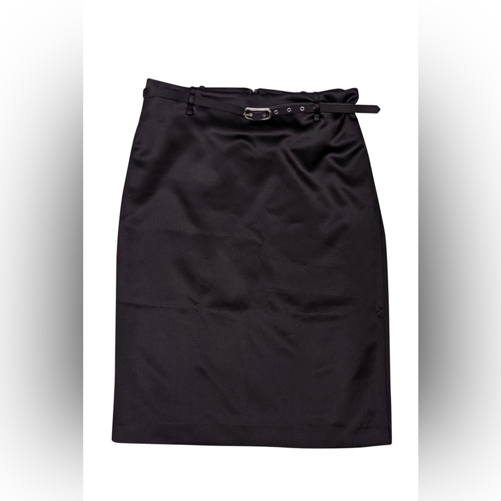 Reformation Classic Black Pencil satin Skirt 0 euc no belt